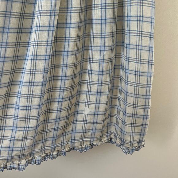 DÔEN Frede Meadowlark Plaid Babydoll Short Mini Dress Size M - Picture 7 of 13